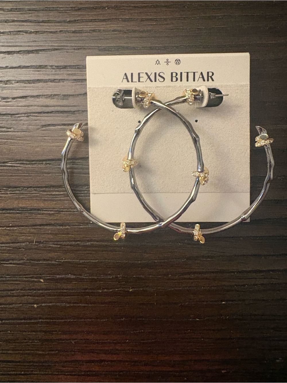 NEW Alexis Bittar Silver Hoop Earrings
